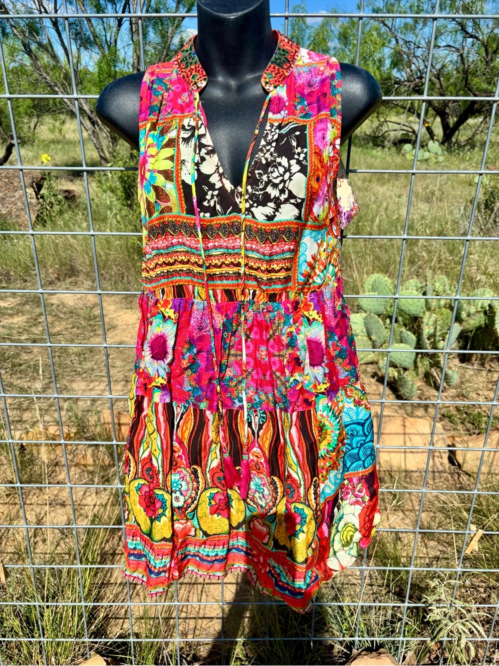 Ruby Yaya Bright Floral Patchwork Tunic NWT